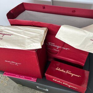 Ferragamo Very Large Shopping Bag, Shoebox, and Dust Bags